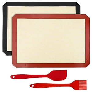Mitening Siliconen bakmat, 2 Stukken Baking Mat Permanent Bakpapier Siliconenmat Bakmatten Herbruikbaar BPA-vrij Anti…