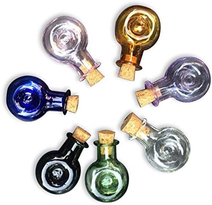 Mini Glass Flask Bottles XO Jars with Cork Little Bottles Wedding Tiny Jars Vials Mix 7 Colors