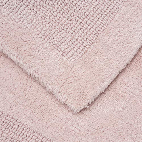 Welhome 100 Cotton Reversible Bathroom Rug Blush 17" x 24