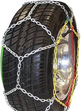 Amazon タイヤチェーン 金属 12mm 亀甲 スノーチェーン 簡単取付 滑り止め ジャッキアップ不要 80サイズ 13 17インチ用 タイヤチェーン 車 バイク