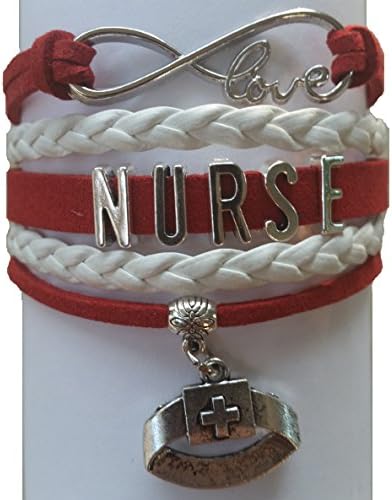 GeauxDat Collectibles Nurse Bracelet - Nurse Charm Bracelet Makes Perfect Nurse Jewelry Gifts - Nurse Jewelry for Women (Pink)