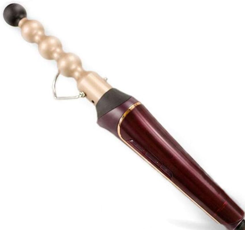 Salon Bubble Curling Wand for Waves and Texture, Ceramic Ball Hair Curler with Bead Barrel For Professional Spiral Curls with Temperature LCD Display – 1 Inch