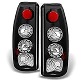Chevy C/K 1500 Models & C10 GMC Sierra Yukon Pickup Truck LED Black Tail Light Relacement Pair Set