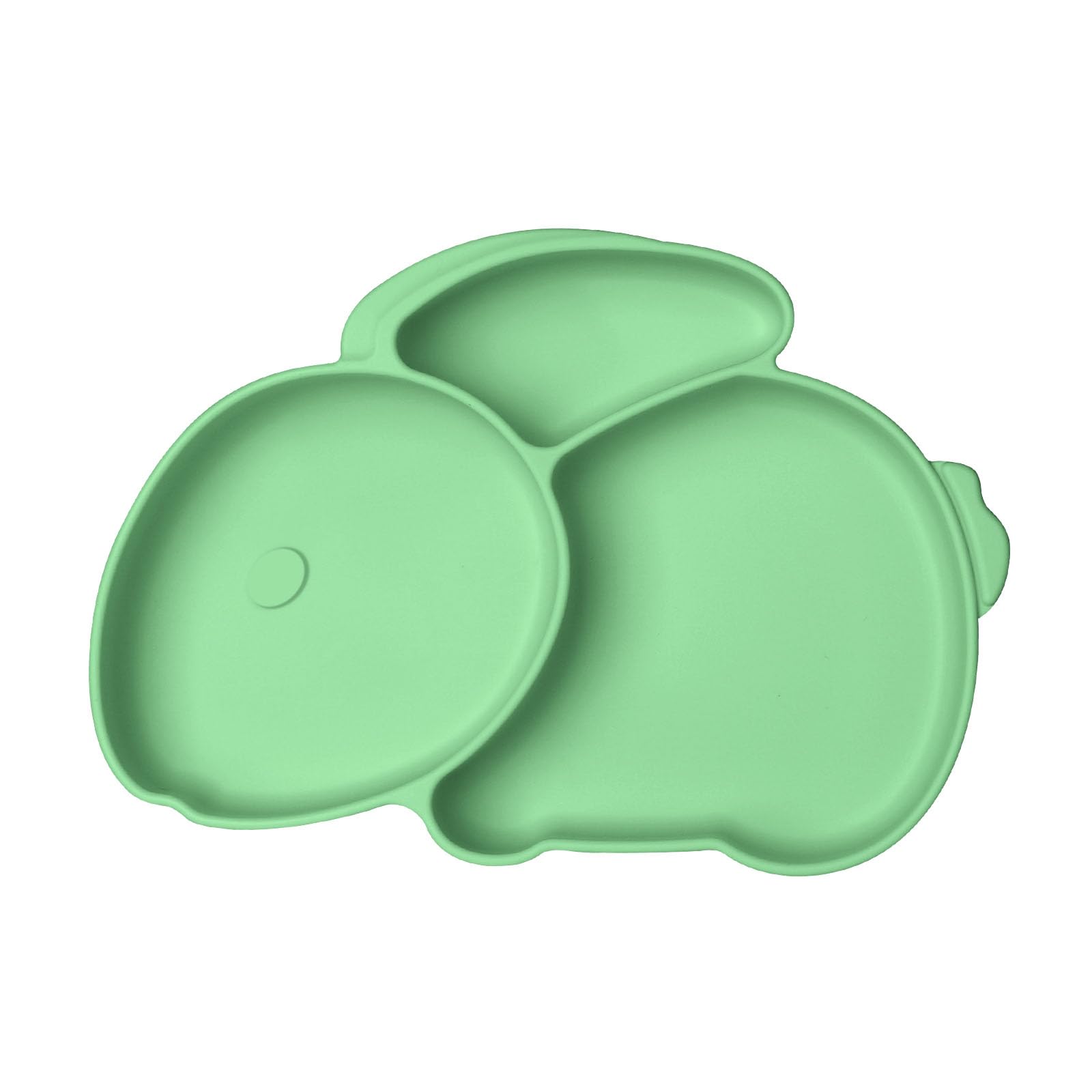 Vicloon Silicone Baby Suction Plates for Toddler Kids Self Feeding, Non Slip Weaning Plate for High Chairs and Tables (Green)