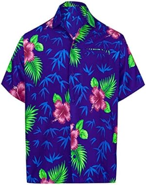 Button Down Short Sleeve Cruise Hawaiian Regular Fit Beach Shirts Golf Men Aloha Camp