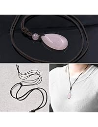 OCARLY - Collar con colgante de gota de piedra natural de cristal de curación de chakra, aleación, CS-SDI-SH-F