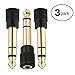 Aurum Cables 3-Pack 6.35mm Male to 3.5mm Female Stereo Adapter