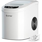 COSTWAY Countertop Ice Maker, 26LBS/24H Portable and Compact Ice Maker Machine, Ice Cubes Ready in 6 Mins, Electric High Effi
