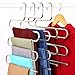 6 pack, Larnn S-shape Stainless Steel Hanger with 5 Layers storage rack for Clothes
