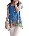 Anself Floral Blouse Chiffon Shirt Loose Tops for Women