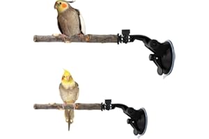 HIDOSNG Window Perch for Birds, Wooden Stand Mount,Wood Window Suction Cup Bird Perch - for Balcony Apartment Patio Porch Tre