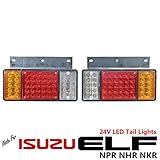 1 Pair Left + Right 24V LED Rear Tail Light Fits For Isuzu Elf Truck NPR NKR NHR NLR 84++