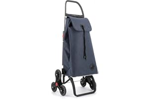 ROLSER I-Max Tweed 6 Wheel Stair Climber Foldable Shopping Trolley - Marine
