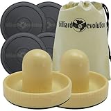 2 Air Hockey Pushers and 4 Pucks in Drawstring Storage Bag