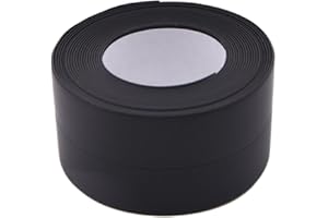 Begino Waterproof Caulk Tape Sealant Strip, 1.5" W x 10.5'L PVC Sealing Tapes for Kitchen Bathroom Bathtub Countertop Toilet Sink (Black)