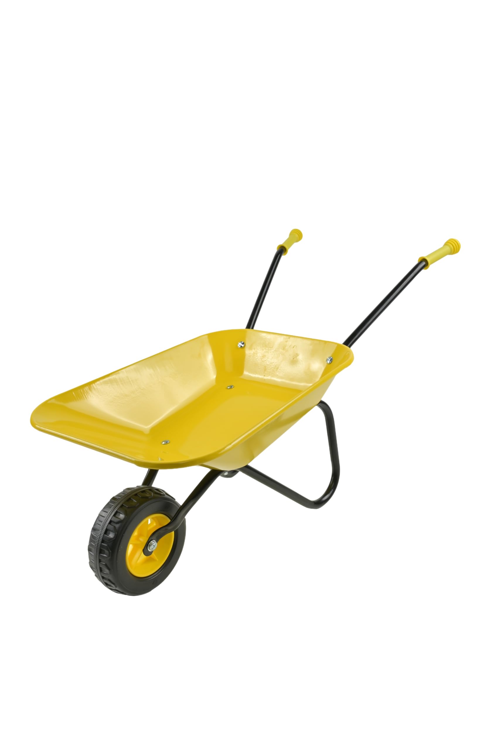 ASC New Child Kids Metal Wheelbarrow - Yellow/Black - Toy, Play, Farm, Gardening