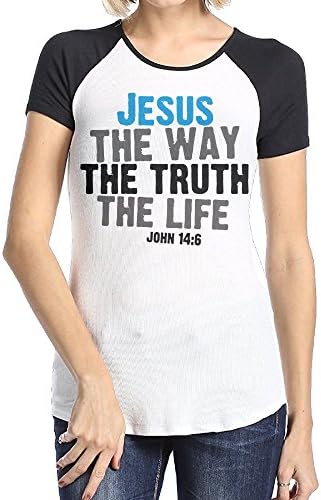 Aiw Wfdnn The Way The Truth The Life Jesus Women Soft Shirt Raglan Short Sleeve