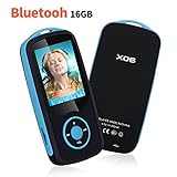 Niusute Mp3 Player with Bluetooth 16GB Music Player Support up to 64GB-Blue