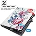 VORI Case for New iPad 9.7 Inch 2018 2017 / iPad Air 2 / iPad Air,Premium Leather Business Multi-Angle Viewing Folio Stand Cover with Card Slots, Auto Wake/Sleep-Peony