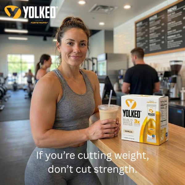 YOLKED - NSF-Certified Muscle Building Supplement - Help Increase Lean Muscle, Reduce Muscle Loss, and Improve Recovery with Fortetropin, 30 Servings