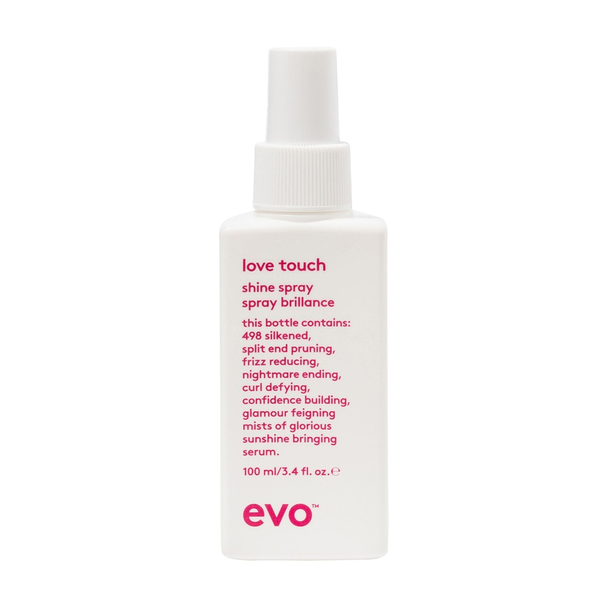 Evo Love Touch Shine Spray, Hair Styling Mist for All Hair Types - Hair Finishing, Frizz Control & High Shine- 100 mL