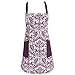 DII Chef Style Cotton Apron Adjustable Straps and Large Pocket, Eggplant