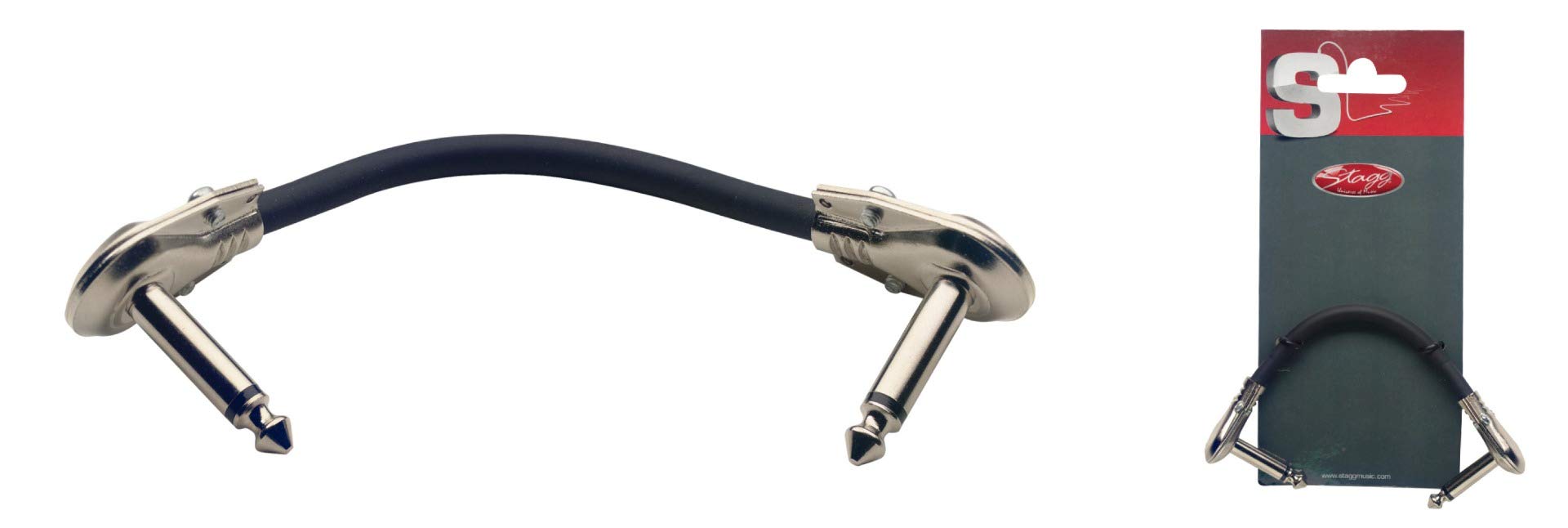 Stagg Lead 10cm Patch Lead SPC010L FL - Flat Ends