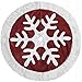 Ivenf Christmas Tree Skirt, 48 inches Luxury Red Burlap Snowflake with White Thick Plush Faux Fur Trim Skirt, Rustic Xmas Tree Holiday Decorations…