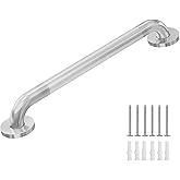 Raemnaky Safety Grab Bars for Bathtubs and Showers, Non Slip 304 Stainless Steel Bathroom Balance Bar, ADA Compliant Shower Handles for Elderly, Handicap, Senior & Children (Brushed Nickel, 12 Inches)