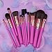 Docolor Makeup Brush Set 11Pcs Professional Makeup Brushes for Face Foundation Contour Eye Shadow Blending Brushes Kit - Rose Red