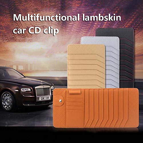 PU Leather Sun Visor Storage Bag Car Notes Pouch CD Receive Bag DVD Disk Card Visor Case Folder