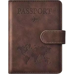 Travel Essential Passport Clip, Passport Wallet Cover with RFID Blocking, Men's and Women's Passport Holder, PU Leather Trave