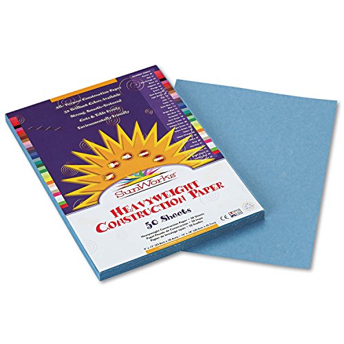 SunWorks 7603 Construction Paper, 58 lbs, 9 x 12, Sky Blue, 50 Sheets/Pack