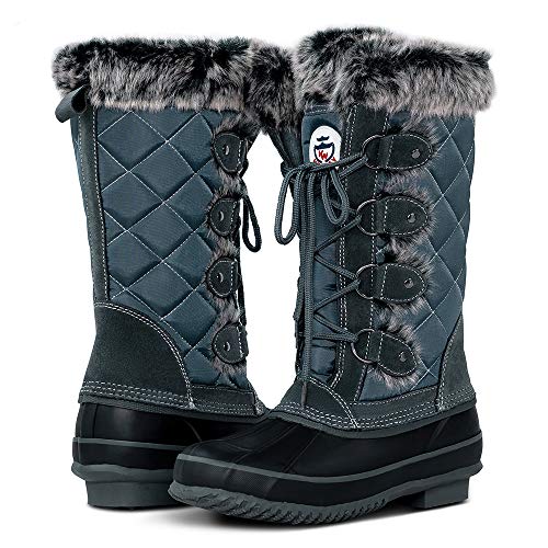 HZSTAY-Womens-Cow-Suede-Leather-Boots-Lace-Up-Winter-Outdoor-Snow-Duck-BootsWarm-Waterproof-Mid-Calf-Duck-Boots-for-Women