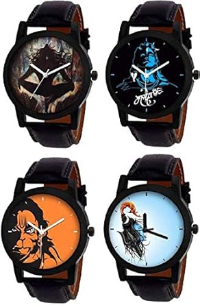 Multi Color Dial Party Wear Watches for Men & Boys (Pack of 4God-BR-63)