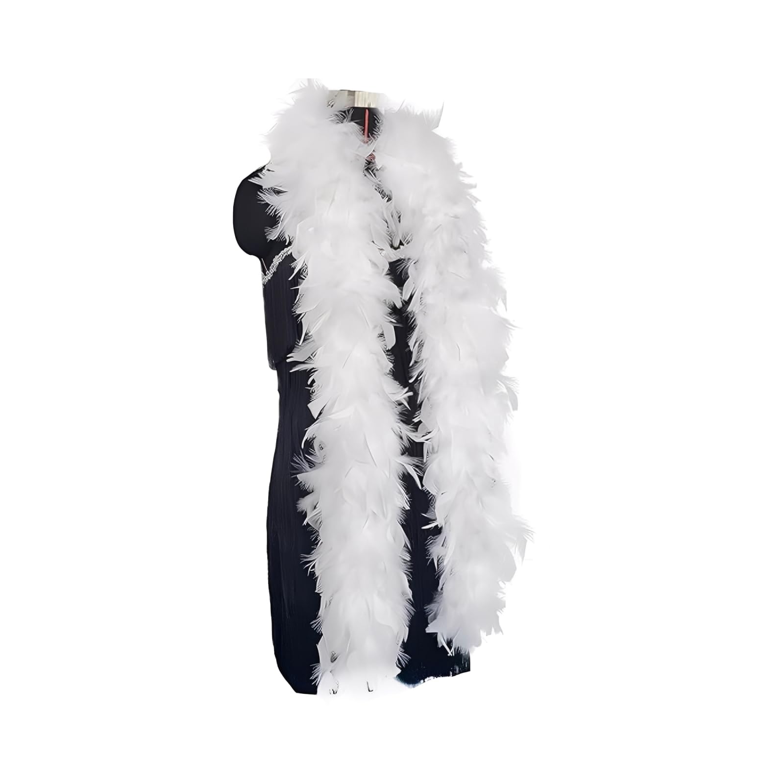 YREYBN White Feather Boa, 40 Grams 2MWhite Feathers, Feather Boas Whites Feather Boa Turkey Feathers for Dancing, Carnival,Christmas,Wedding Centerpieces,Costume,Concert and Home Decoration (White)