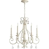Quorum 6014-5-70 Transitional Five Light Chandelier from Ansley Collection in White Finish,