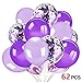 Konsait 60pcs 12 Inch Purple and White Balloons Confetti Balloons Latex Balloons for Birthday Party Decoration Girls Baby Shower Decorations Wedding Ceremony Princess Party