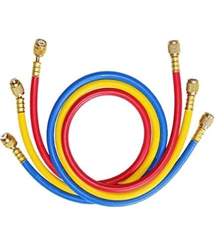 Uxcell Refrigeration Charging Hose - 1/4 SAE Thread, 4.92ft Length, 800 PSI, Yellow