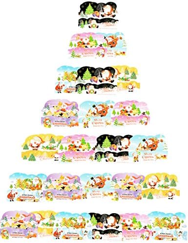 Merry Christmas & Happy New Yeay - 24 Pack A5 Size Pop up Merry Xmas Postcard- 6 Unique Designs - White Envelopes Included - 8 X 5 Inches
