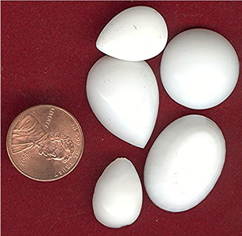 12 VINTAGE WHITE ASST GLASS JEWELS & CABOCHONS