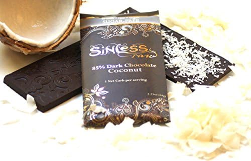 Sinless Raw Coconut 85% Chocolate Bar, 2.25 Oz (64g)