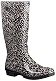 UGG Australia Women's Shaye Leopard Rain Boots, Black, 8
