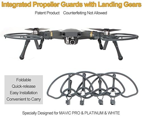 Joint Victory Propeller Guards Protectors Shielding Ring with Foldable Landing Gear Leg Extenders 2 in 1 Combo for DJI MAVIC PRO/PLATINUM/ALPINE WHITE