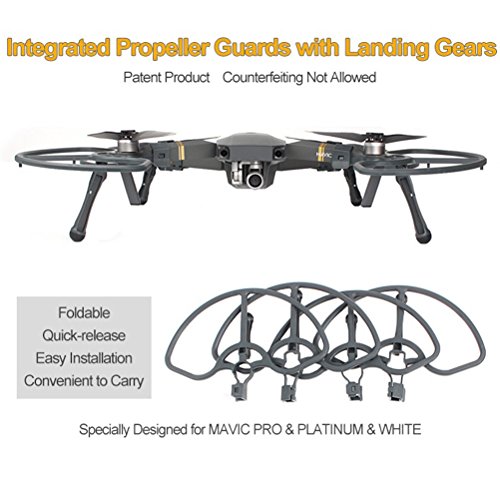 Joint Victory Propeller Guards Protectors Shielding Ring with Foldable Landing Gear Leg Extenders 2 in 1 Combo for DJI MAVIC PRO/PLATINUM/ALPINE WHITE