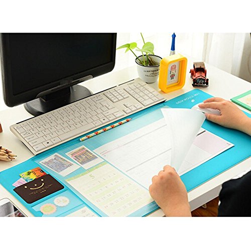 Multi-function Large Blue Computer Desk Pad Mouse Waterproof Desk Protector Mat Laptop Keyboard Mouse Pad Office Desk Mat