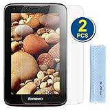 GTMax 2-Pack Premium HD Guard Film Clear LCD Screen Protector for Lenovo IdeaTab A1000 7'' / 7 Inch Android Tablet with Microfiber Cloth