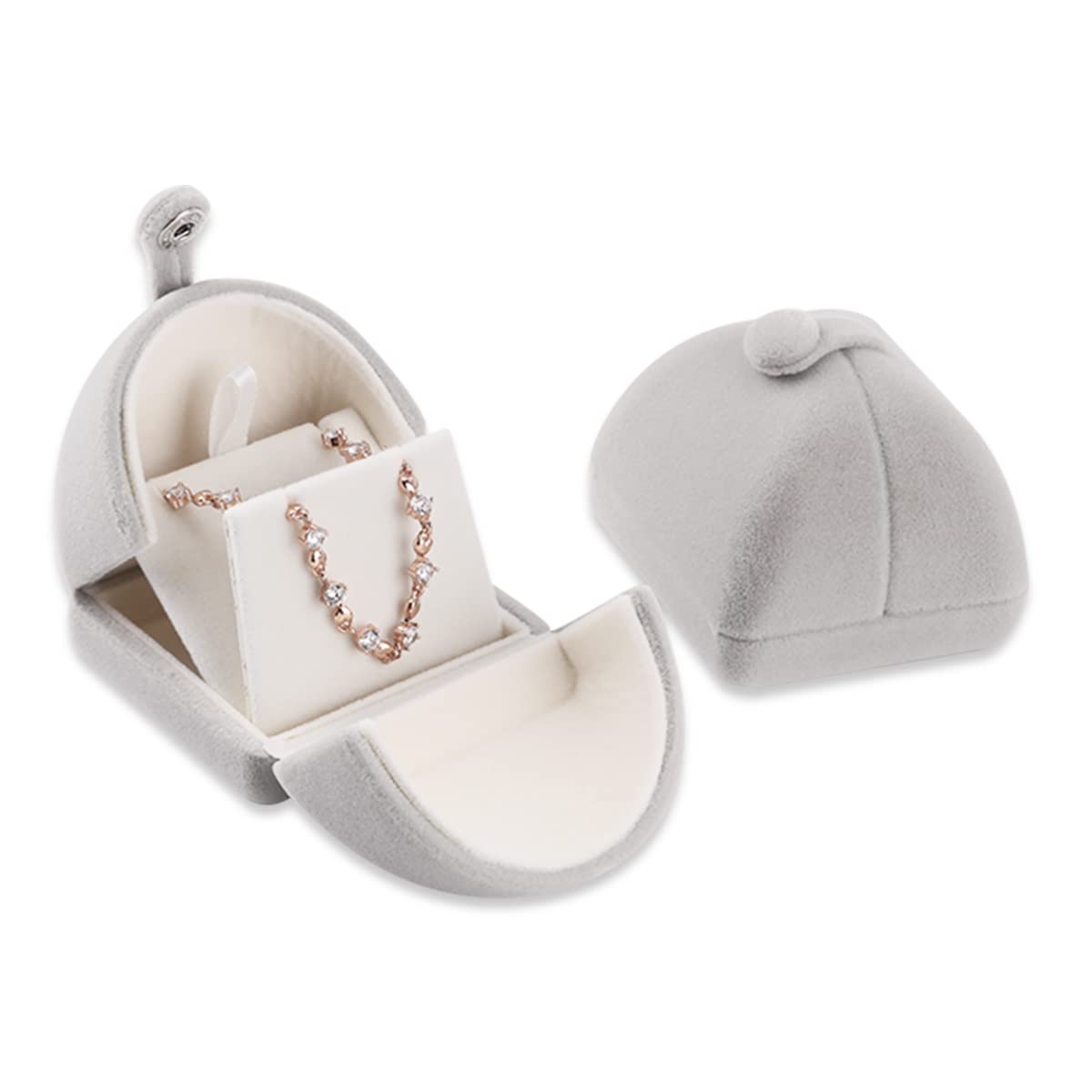 iSuperb Flannel-Lined Jewelry Gift Box - 6.5x6x5cm Compact Travel Storage Case for Necklace, Earrings, Engagement & Birthday Presents (Pendant Holder, Small Organiser)