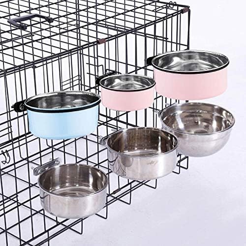 Dog Hanging Cage Bowl,Pet Hanging Bowls for Crates and Cages, Stainless