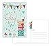 One Jade Lane - Whimsical - Happy Birthday POSTCARDS (Self-mailer) - 40 Cards - Heavy Stock - 4 Designs, 10 of each - Postage Saver.